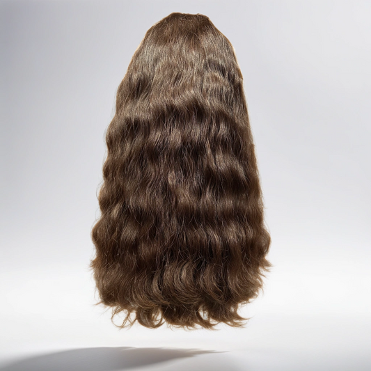 Lace Top Human Virgin Hair Wig Natural Color Big Curly 24"