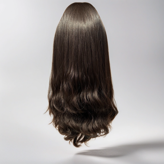 Silk Top Human Hair Wig Virgin Hair Natural Color Curly 24“