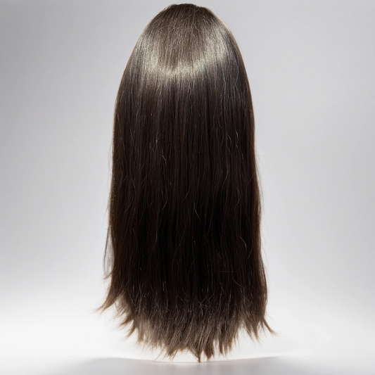 Lace Top Human Hair Wig Virgin Hair Natural Color Natural Straight 22"