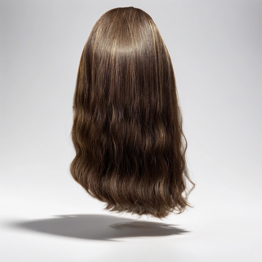 Jewish Half Wig Band Fall Human Hair Wig 18" 4hl10